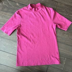 Uniqlo - Mock Neck Quarter Sleeve Cotton Top - Size S